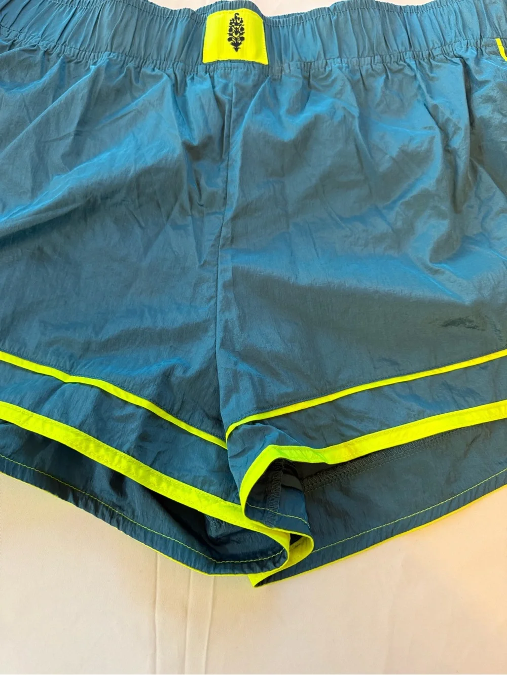 Free People FP Movement Varsity Blues Shorts XL Blue Neon Running Athletic NWOT